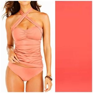 La Blanca Sz 8 New Convertible Tankini Bikini Bottom Set Bird of Paradise Coral